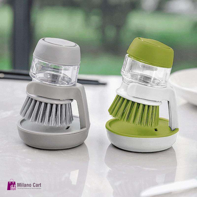 Dish Washing Brush With Liquid Soap Dispenser
