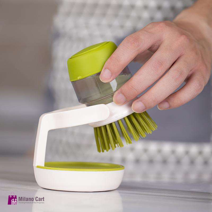 Dish Washing Brush With Liquid Soap Dispenser