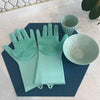 Pair of Silicone Washing Full Finger Gloves For Home &amp; Kitchen (Random Colors)