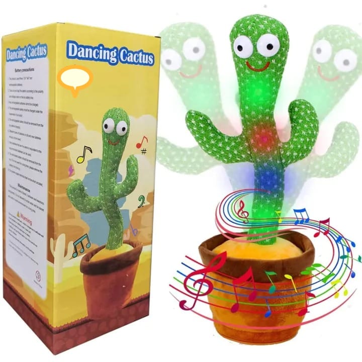 Dancing Cactus Toy | Talking Cactus | Tree Cactus Plush Toy for Children, Kids &amp; Toddlers - Rechargeable Cactus Toys For Kids - With Box