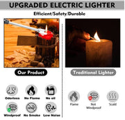 Arc Lighter With Usb Charging | Flameless Windproof | LED Battery Display | Safety Switch | Rotate 360 Degrees(random colors)