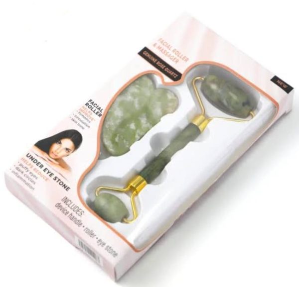 Flawless Jade Roller With Stone (Marble)