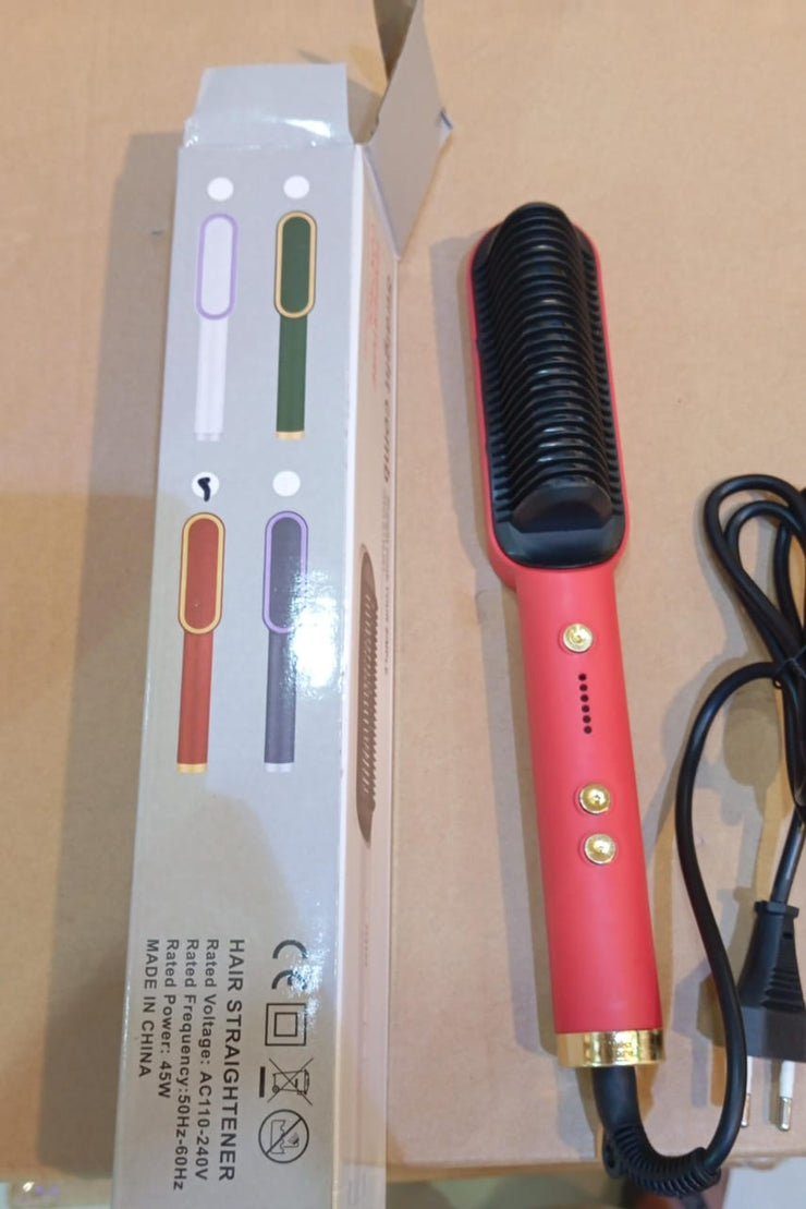 Hqt-909b Electric Professional Hair Straightening Brush (random Color)