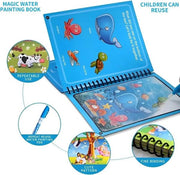 Magic Water Book Painting Drawing Coloring Board Book Magic Water Pen (random book )